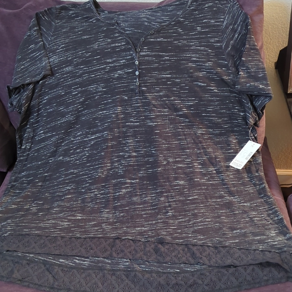 Women's Black Patterned Top